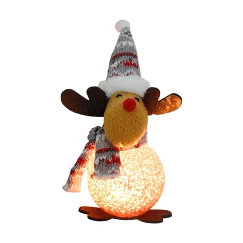 Zestvria Elch Stofftier,Plüsch Weihnachtselch Ornament - Elch-Plüschpuppe, leuchtendes Weihnachts-Hirsch- Weiche Tischation, Elchfiguren, Plüschpuppen für Kleinkinder von Zestvria