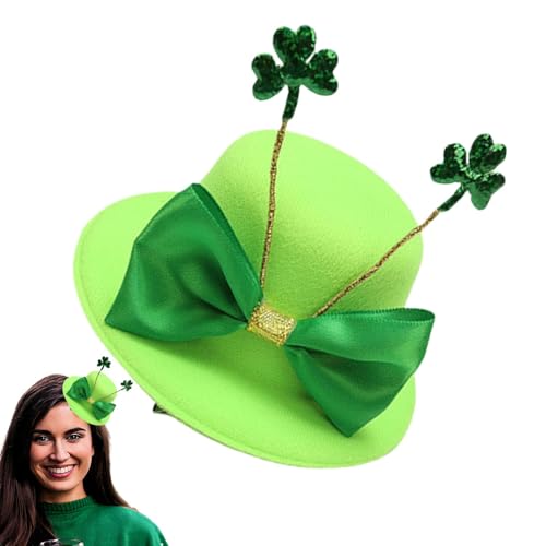 Zestvria St. Patrick's Day Hut, Grüner Zylinder – Irischer Feiertagshut | St. Patrick's Day-Hüte, Grüne St. Patrick's Day-Mütze Für Damen Und Herren, Outfit-Accessoires von Zestvria