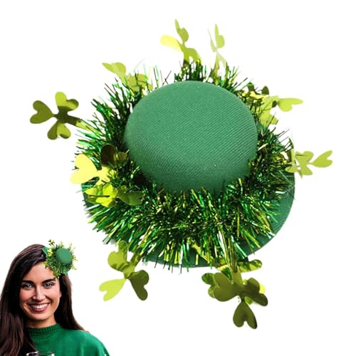 Zestvria St. Patrick's Day Hut, Grüner Zylinder – Irischer Feiertagshut | St. Patrick's Day-Hüte, Grüne St. Patrick's Day-Mütze Für Damen Und Herren, Outfit-Accessoires von Zestvria