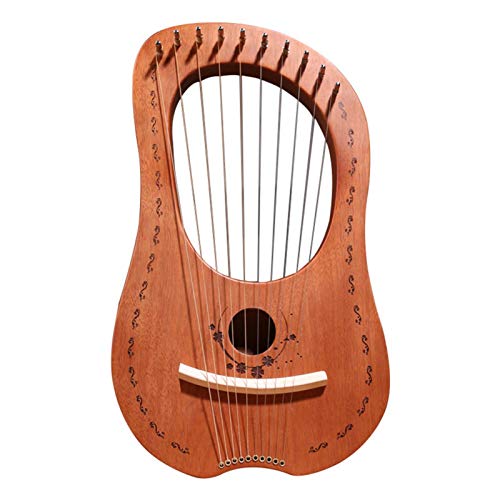 Lyre Harfe, 10 Metal String Harp Mahogany Portable Small Harp with Steel Strings Für Instrumentenliebhaber von Zetqhuu