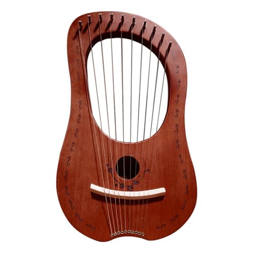 Lyre Harfe, 10 Metal String Harp Mahogany Portable Small Harp with Steel Strings Für Instrumentenliebhaber von Zetqhuu