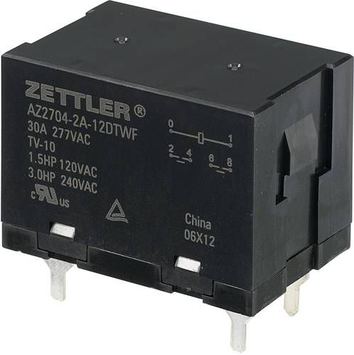 Zettler Electronics AZ2704-2A-12DTWF Printrelais 12 V/DC 30A 2 Schließer 1St. von Zettler Electronics