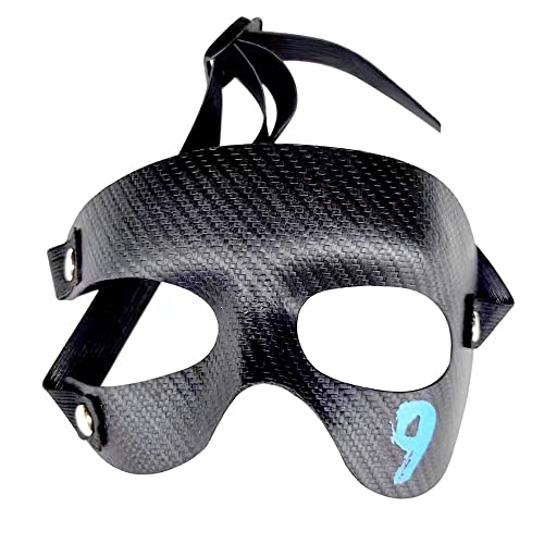 Zeus Party Osimhen Gesichtsmaske Nummer 9 Neapel, schwarz, Osimhen Maske mit verstellbarem Gummiband – Gadget Napoli Fußball Kinder Herren von Zeus Party