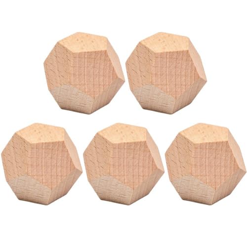 5 Stück Leere Holzwürfel, Solide Spielwürfel, 30 Mm, 12 Seiten, Leere Skulptur, Digitale 1–12 Würfel Für Club/Party/Familie von Zghhc