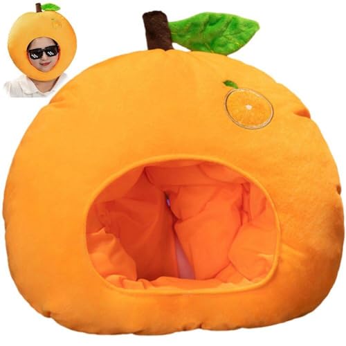 Orange Obst Hut Cosplay Kopfbedeckung Hut Cartoon Obst Kopfbedeckung Neuheit Kostüm Zubehör Warme Winter Kopfbedeckung Foto Requisiten Plüsch Hut Für Party von Zghhc