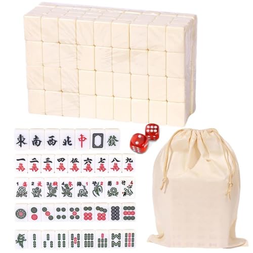Zghhc 1 Set Mini Mahjong Großer Aufbewahrungstasche, Tragbar, Traditionelles Brettspiel Mah Jongg Set Für Zu Hause Oder Auf Reisen, Freizeit von Zghhc