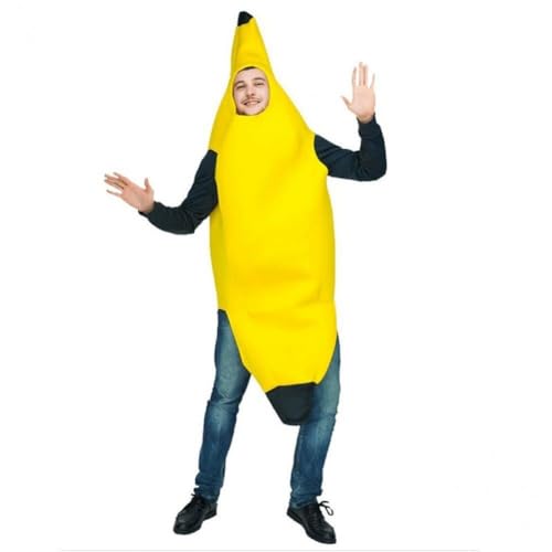 Zghhc Bananen-cosplay-kostüm Für Erwachsene, Obst-rollenspiel-outfit, Realistisches Essen, Cosplay-kostüm, Ansprechendes Halloween-weihnachtsparty-kostüm von Zghhc