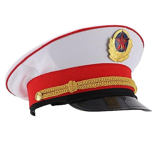 Zghhc Militärmütze, Verstellbar, Militär-armee-kappe, Schirmmütze, Offiziersmütze Für Matrose, Marine, Marine, Admiral, Halloween, Cosplay, Kostümzubehör von Zghhc