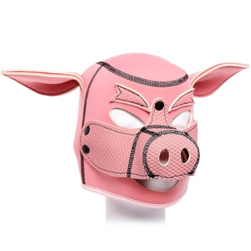 Zghhc Piggy Hood Vollgesichtsmaske Neopren Tierkopfmaske Lustige Kopfmaske Für Halloween Kostüm Party Cosplay Kopfbedeckung Requisiten von Zghhc