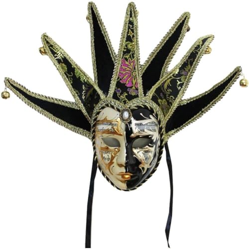 Zghhc Venezianische Maskerade-maske, Vollgesichtsnarr-maske, Karnevalskostüm, Cosplay, Anziehzubehör Für Karneval, Performance-party von Zghhc
