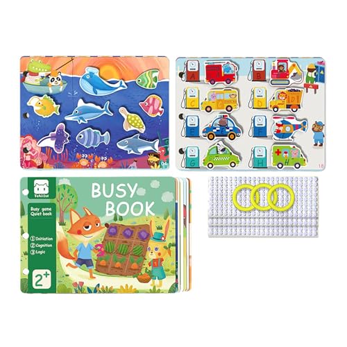 Zhadyu Aufkleberbuch für Kleinkind, Baby Quiet Books - Sensory Touch Sticker Book - Vorschulmotorfähigkeiten Lernaktivitäten Interaktive Bildungsspielzeug für Reisen von Zhadyu