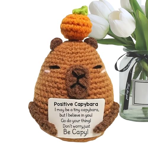 Zhadyu Häkel Stofftier - Positive Gehäkelte Capybara Spielzeuge | Lustiges Kuscheltier Mit Inspirationskarte Deko Für Zuhause Büro Wohnzimmer Schlafzimmer Zhadyu Häkel Stofftier - Positive Gehäkelte Capybara Spielzeuge | Lustiges Kuscheltier Mit Inspirationskarte Deko Für Zuhause Büro Wohnzimmer Schlafzimmer von Zhadyu