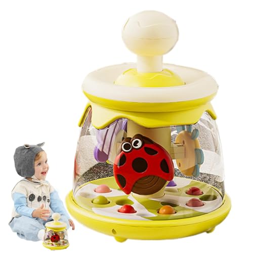 Zhadyu Sensorisches, Saugnapfspielzeug für Baby,Drehende Kinder Press Carousel Toy | Kinder der frühen Bildung Tumble Aktivität, Spinnings Carousel für Kinder einbeziehen von Zhadyu