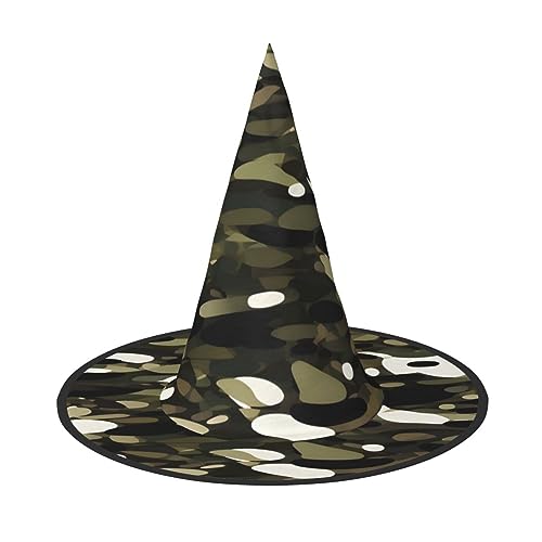 ZhanGM Abstrakter Camouflage-Halloween-Hut – Erwachsenenkostüm-Zubehör, Party-Maskerade, Damen-Cosplay-Kleid, faltbare Dekorationen von ZhanGM