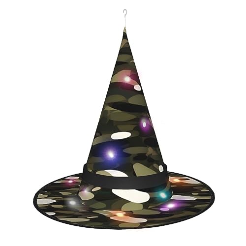 ZhanGM Abstrakter Camouflage-Hexenhut, Halloween-Kostüm-Zubehör, perfekt für Karneval, Halloween, Weihnachten, Ostern und mehr von ZhanGM