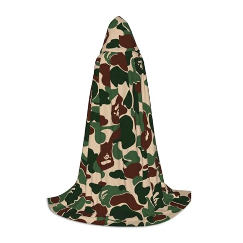 ZhanGM Aniaml Camouflage-Umhang mit Kapuze, Grün, perfekt für Rollenspiel-Kostüme, Weihnachten, Bühnenkostüme, Maskerade, Halloween, Ostern von ZhanGM