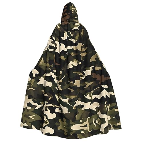 ZhanGM Camo Kapuzenumhang für Erwachsene, ideal für Rollenspiele, Bühnenkostüme, Maskerade, Halloween, Ostern, Karnevalsparty von ZhanGM