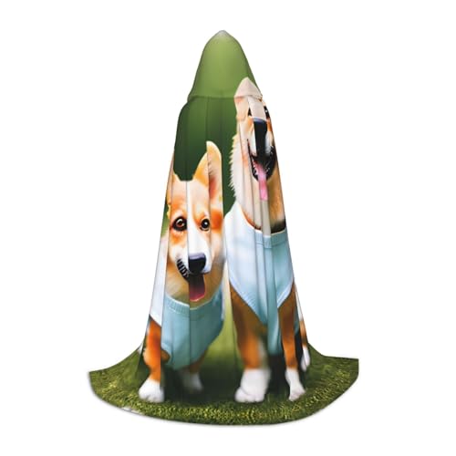 ZhanGM Corgi-Hunde-Kapuzenumhang – perfekt für Rollenspiel-Kostüme, Weihnachten, Bühnenkostüme, Maskerade, Halloween, Ostern von ZhanGM