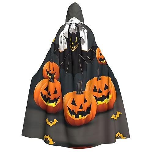 ZhanGM Halloween Mond Fledermaus Kürbis mit Kapuze für Erwachsene, ideal für Rollenspiele, Bühnenkostüme, Maskerade, Halloween, Ostern, Karnevalsparty von ZhanGM