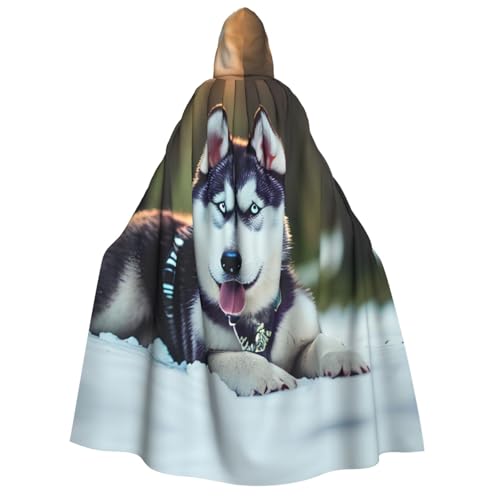 ZhanGM Husky Dog Kapuzenumhang für Erwachsene, ideal für Rollenspiele, Bühnenkostüme, Maskerade, Halloween, Ostern, Karnevalsparty von ZhanGM