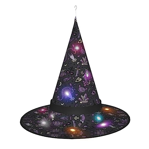 ZhanGM Lila Schwarz Goth Gruseliger Hexenhut Halloween Kostüm Zubehör - Perfekt für Karneval, Halloween, Weihnachten, Ostern & mehr von ZhanGM