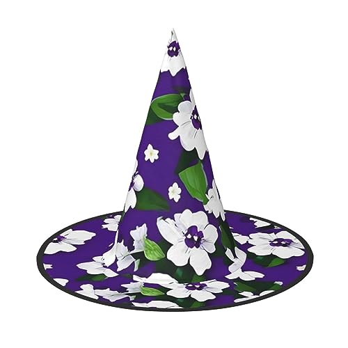 ZhanGM Lila Weiß Floral Halloween Hut - Erwachsenenkostüm Zubehör, Party Maskerade Damen Cosplay Kleid, Faltbare Dekorationen von ZhanGM