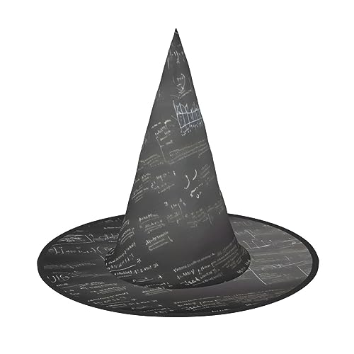 ZhanGM Mathe-Symbole Muster Halloween Hut – Erwachsenenkostüm-Zubehör, Party-Maskerade Damen Cosplay Kleid, faltbare Dekorationen von ZhanGM