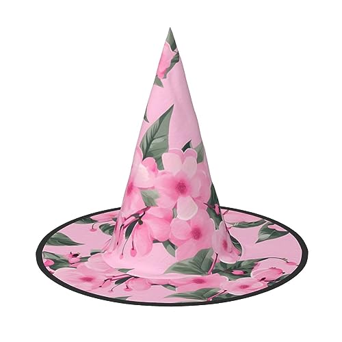 ZhanGM Rosa Kirschblüten-Halloween-Hut – Erwachsenenkostüm-Zubehör, Party-Maskerade, Damen-Cosplay-Kleid, faltbare Dekorationen von ZhanGM