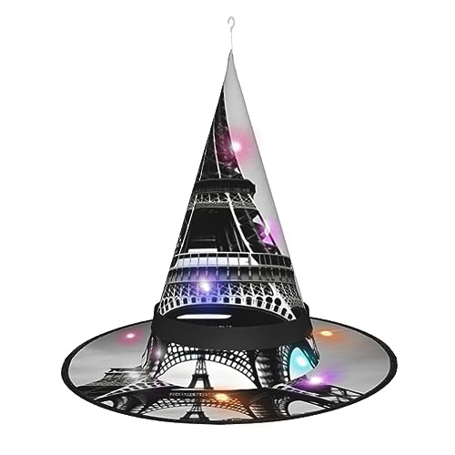 ZhanGM Schwarzer Paris Eiffelturm Hexenhut Halloween Kostüm Zubehör - Perfekt für Karneval, Halloween, Weihnachten, Ostern & mehr von ZhanGM