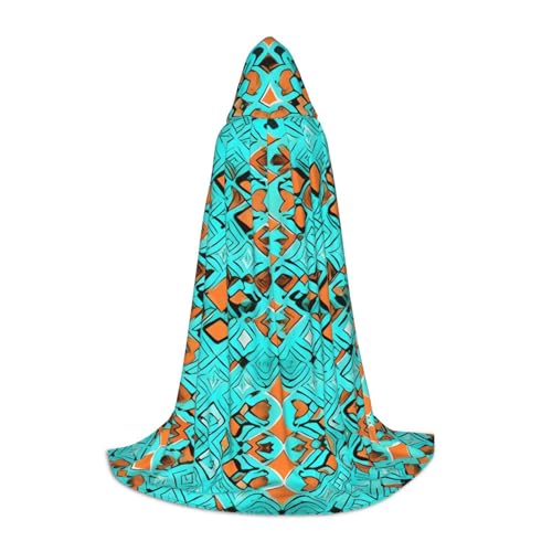 ZhanGM Turquoise Wonders Kapuzenumhang – perfekt für Rollenspiel-Kostüme, Weihnachten, Bühnenkostüme, Maskerade, Halloween, Ostern von ZhanGM