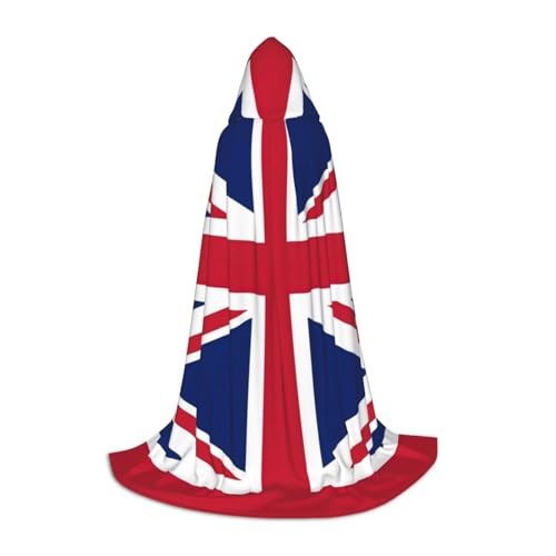 ZhanGM Umhang mit Kapuze mit UK-Flagge – perfekt für Rollenspiel-Kostüme, Weihnachten, Bühnenkostüme, Maskerade, Halloween, Ostern von ZhanGM