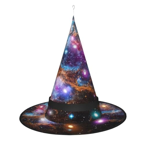 ZhanGM Universum Galaxy Weltraum Hexenhut Halloween Kostüm Zubehör - Perfekt für Karneval, Halloween, Weihnachten, Ostern & mehr von ZhanGM