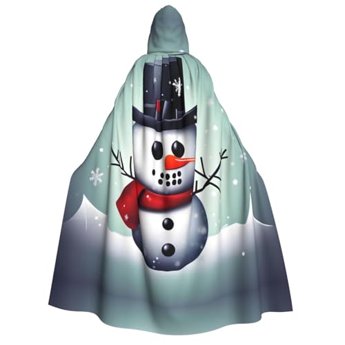 ZhanGM Weihnachts-Schneemann-Umhang mit Kapuze für Erwachsene, ideal für Rollenspiele, Bühnenkostüme, Maskerade, Halloween, Ostern, Karnevalsparty von ZhanGM