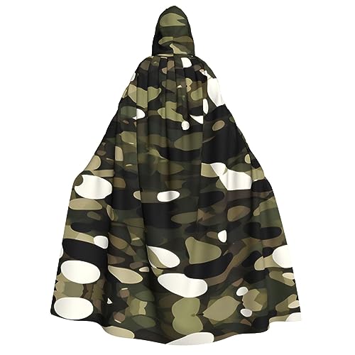 ZhanMg Abstrakter Camouflage-Kapuzenumhang für Erwachsene, Cosplay, Weihnachtsumhang, Robe für Halloween, Ostern, Karneval, Partys, Maskerade von ZhanMg