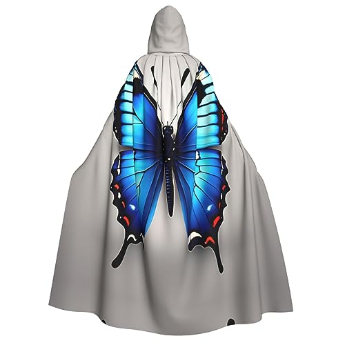 ZhanMg Blauer Schmetterling Kapuzenumhang für Erwachsene - Cosplay Weihnachten Umhang Robe für Halloween, Ostern, Karneval, Partys, Maskerade von ZhanMg