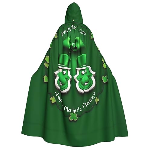 ZhanMg Happy St. Patrick's Day Kapuzenumhang für Erwachsene - Cosplay Weihnachten Umhang Robe für Halloween, Ostern, Karneval, Partys, Maskerade von ZhanMg