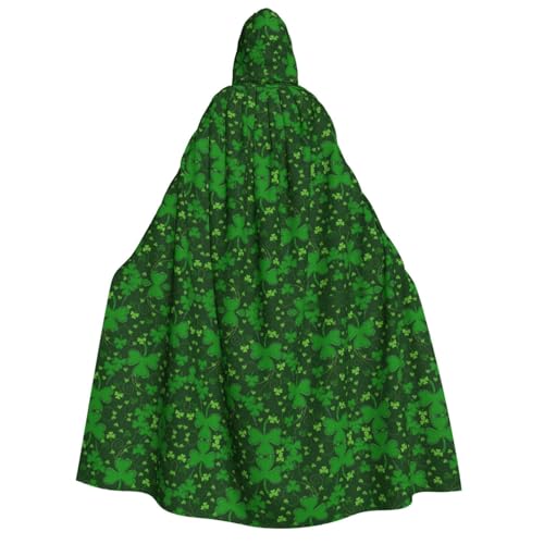 ZhanMg Hintergrund St. Patrick's Day Glitzer Kapuzenumhang für Erwachsene - Cosplay Weihnachten Umhang Robe für Halloween, Ostern, Karneval, Partys, Maskerade von ZhanMg