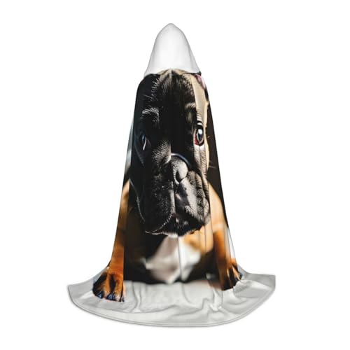 ZhanMg Kapuzenumhang Französische Bulldogge - Ideal für Cosplay, Halloween, Ostern - Bequemer Umhang Robe für Bühnenkostüme von ZhanMg