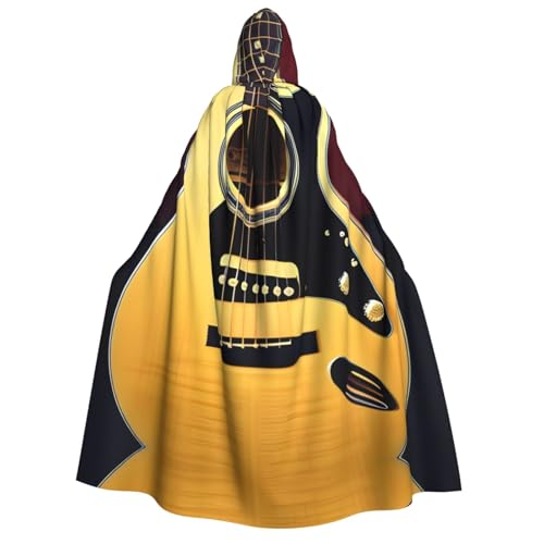 ZhanMg Note Gitarre Kapuzenumhang für Erwachsene - Cosplay Weihnachten Umhang Robe für Halloween, Ostern, Karneval, Partys, Maskerade von ZhanMg