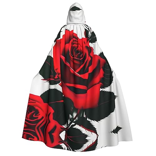 ZhanMg Rote Rose Kapuzenumhang für Erwachsene - Cosplay Weihnachten Umhang Robe für Halloween, Ostern, Karneval, Partys, Maskerade von ZhanMg