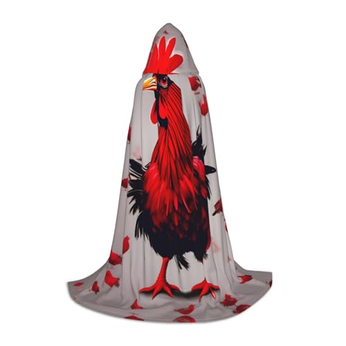 ZhanMg Roter Huhn Kapuzenumhang - Ideal für Cosplay, Halloween, Ostern - Bequemer Umhang Robe für Bühnenkostüme von ZhanMg