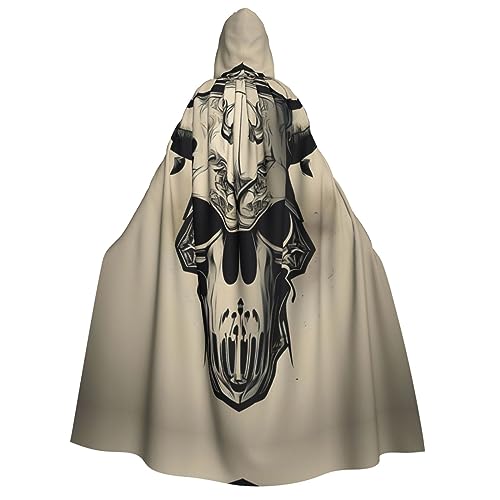 ZhanMg Runner Bull, Totenkopf, Kapuzenumhang für Erwachsene, Cosplay, Weihnachtsumhang, Robe für Halloween, Ostern, Karneval, Partys, Maskerade von ZhanMg