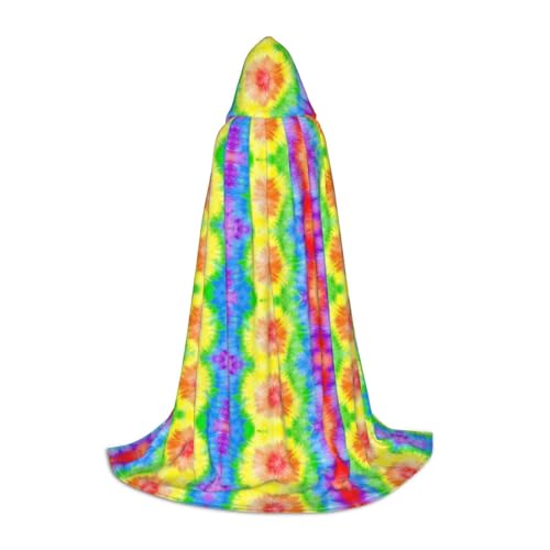 ZhanMg Tie Dye Kapuzenumhang - Ideal für Cosplay, Halloween, Ostern - Bequemer Umhang Robe für Bühnenkostüme von ZhanMg