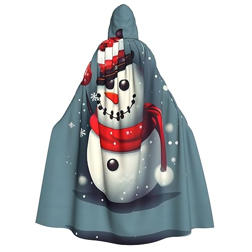 ZhanMg Weihnachtsumhang mit Schneemann-Muster, Kapuzenumhang für Erwachsene, Cosplay, Weihnachtsumhang, Robe für Halloween, Ostern, Karneval, Partys, Maskerade von ZhanMg