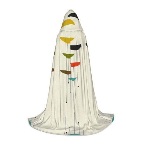 Zhangm Mid Century Modern Prints Unisex Kapuzenumhang - Perfekt für Rollenspiele Kostüm Cosplay Weihnachten Umhang Robe Halloween Ostern Karneval von Zhangm