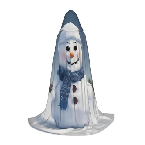 Zhangm Niedlicher Schneemann Parrern Unisex Kapuzenumhang - Perfekt für Rollenspiele Kostüm Cosplay Weihnachten Umhang Robe Halloween Ostern Karneval von Zhangm