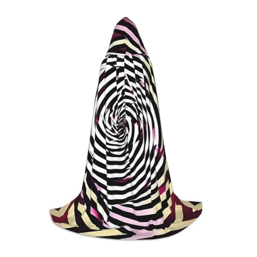 Zhangm Spiral Optical Illusion Gif Unisex Kapuzenumhang - Perfekt für Rollenspiele Kostüm Cosplay Weihnachten Umhang Robe Halloween Ostern Karneval von Zhangm