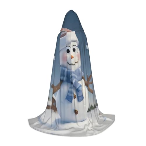 Zhangm Süßer Schneemann Unisex Kapuzenumhang - Perfekt für Rollenspiele Kostüm Cosplay, Weihnachten Umhang Robe, Halloween, Ostern Karneval von Zhangm