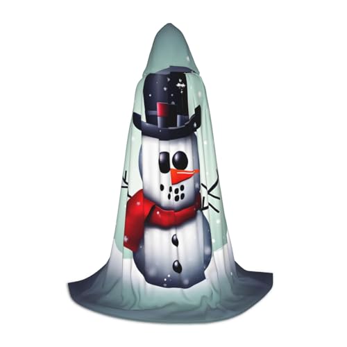 Zhangm Weihnachten Schneemann Unisex Kapuzenumhang - Perfekt für Rollenspiele Kostüm Cosplay Weihnachten Umhang Robe Halloween Ostern Karneval von Zhangm