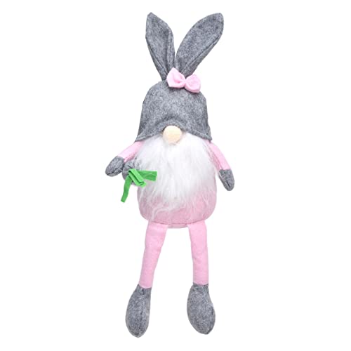 Osterhase, Gesichtslose GNOME-Puppe mit Langen Beinen, Osterhasen-Dekorationen, Plüschfiguren, Puppe, Stofftier für Zuhause, Party, Ostergeschenke (Grauer Hut) von Zhangpu